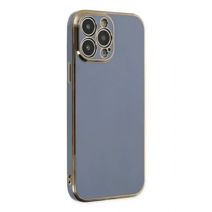 Hubrendy Bez Apple iPhone 14 Pro Kılıf Volet Silikon - Mavi