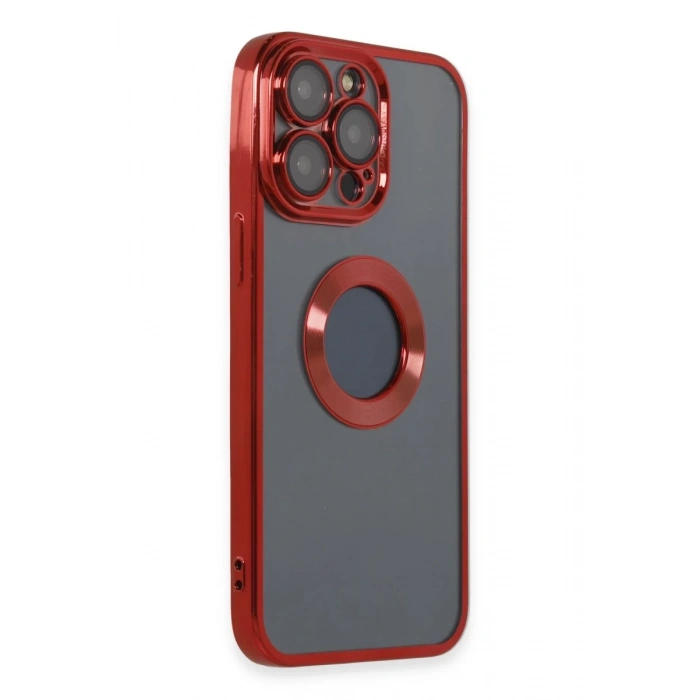 Hubrendy Bez Apple iPhone 14 Pro Max Kılıf Slot Silikon - Kırmızı