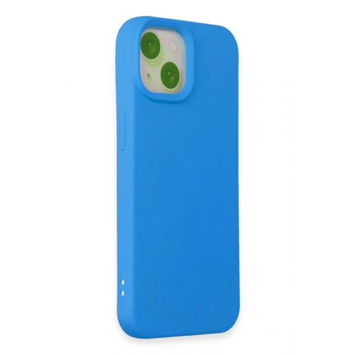 Hubrendy Bez Apple iPhone 15 Kılıf Nano içi Kadife Silikon - Mavi