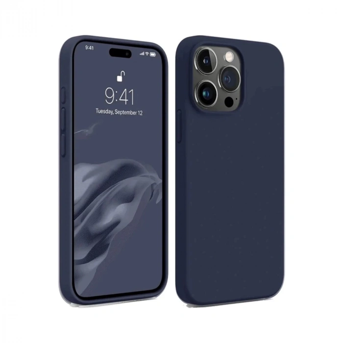 Hubrendy Bez Apple iPhone 15 Pro Kılıf First Silikon - Lacivert