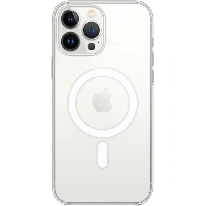 Hubrendy Bez Apple iPhone 15 Pro Max Kılıf Magneticsafe Şeffaf Silikon - Şeffaf