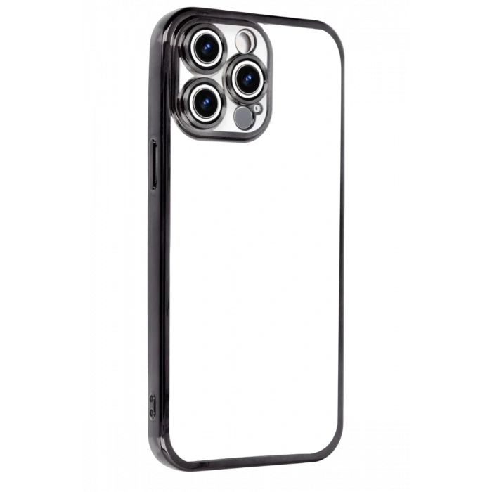 Hubrendy Bez Apple iPhone 15 Pro Max Lensli Silikon - Siyah