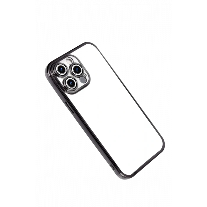 Hubrendy Bez Apple iPhone 15 Pro Max Lensli Silikon - Siyah