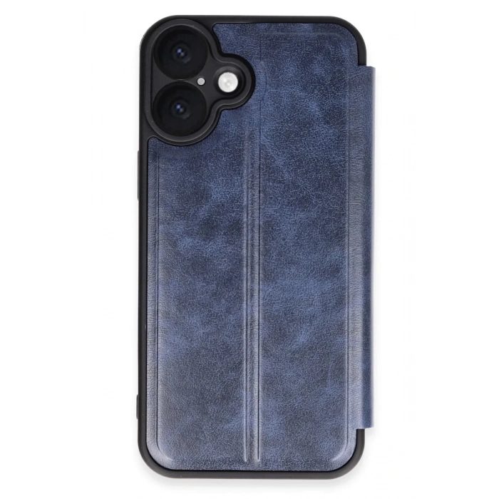 Hubrendy Bez Apple iPhone 16 Plus Kılıf Flip Cover - Lacivert