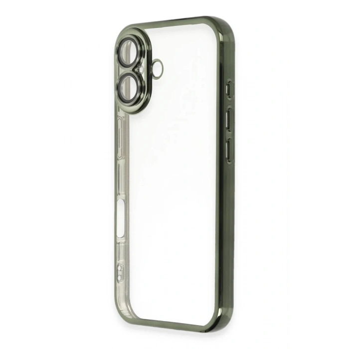 Hubrendy Bez Apple iPhone 16 Plus Kılıf Lensli Silikon - Yeşil