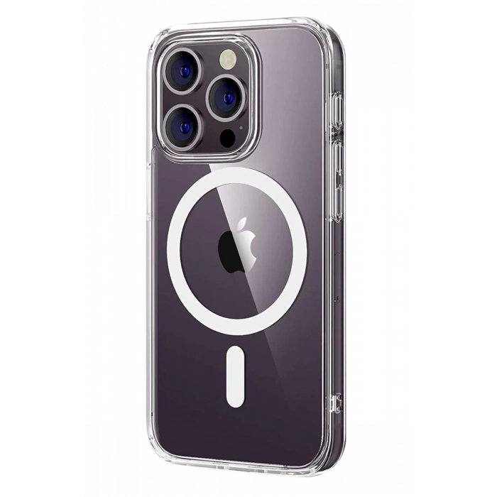 Hubrendy Bez Apple iPhone 16 Pro Max Combo Sert Şeffaf Magsafe Kapak - Şeffaf