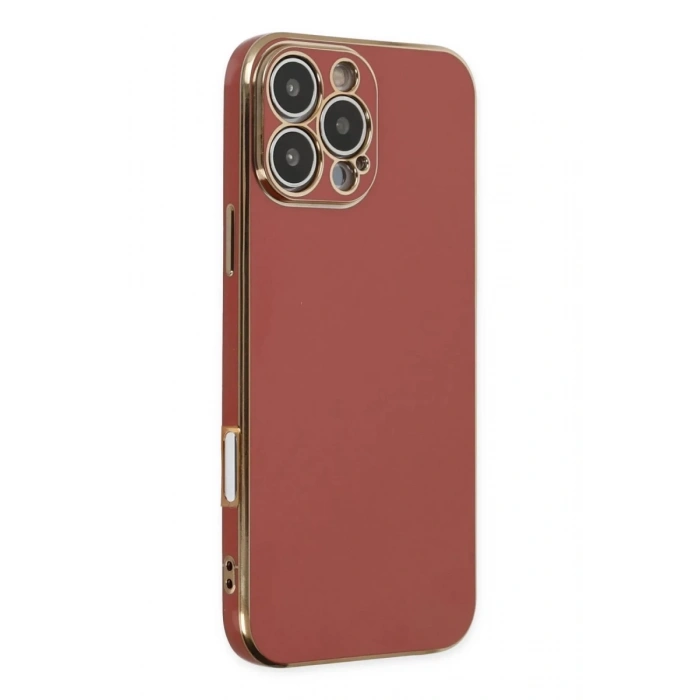 Hubrendy Bez Apple iPhone 16 Pro Max Kılıf Volet Silikon - Kırmızı