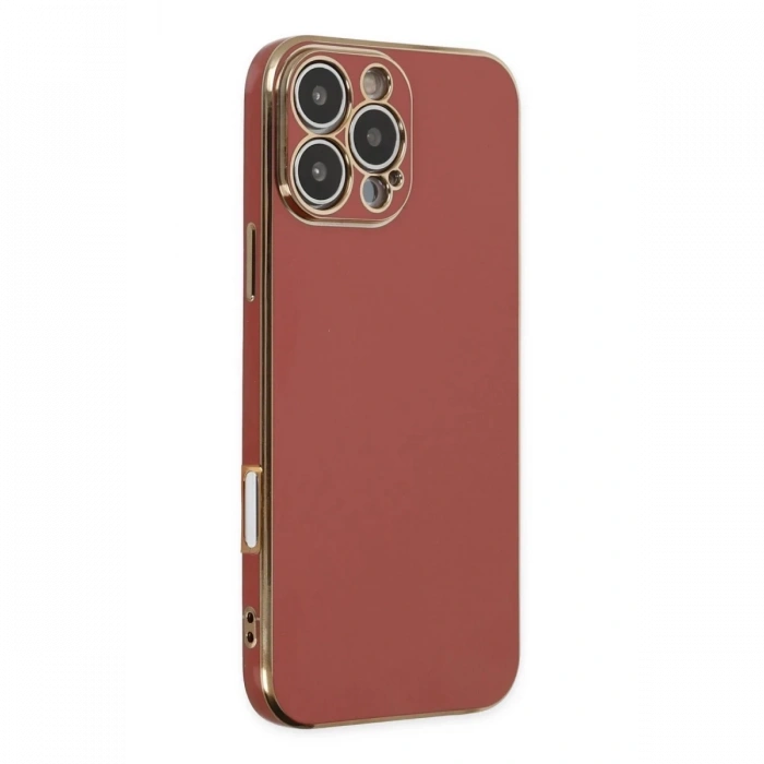 Hubrendy Bez Apple iPhone 16 Pro Max Kılıf Volet Silikon - Kırmızı