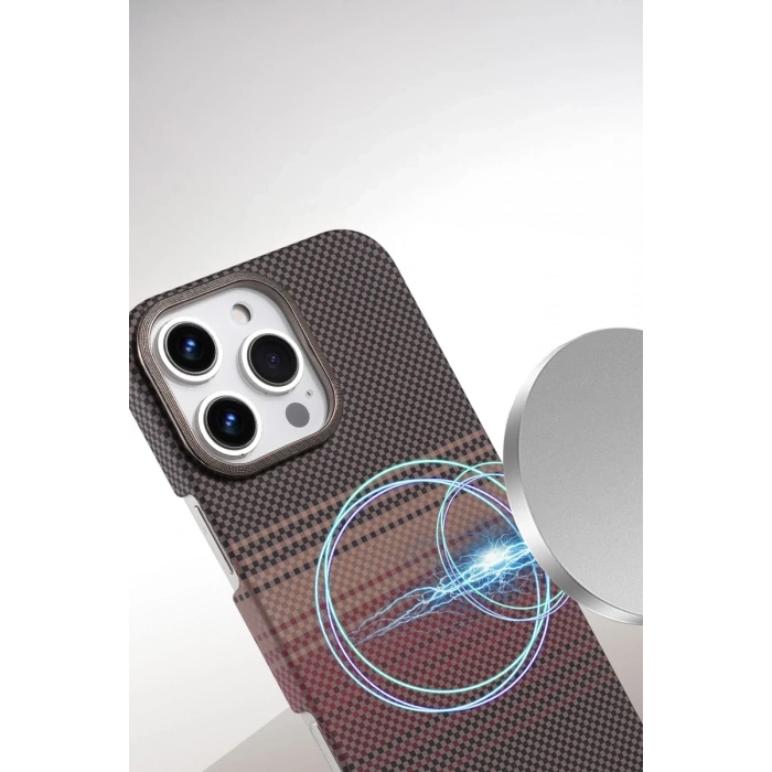 Hubrendy Bez Apple iPhone 16 Pro Max Vega Magsafe Kapak - Siyah