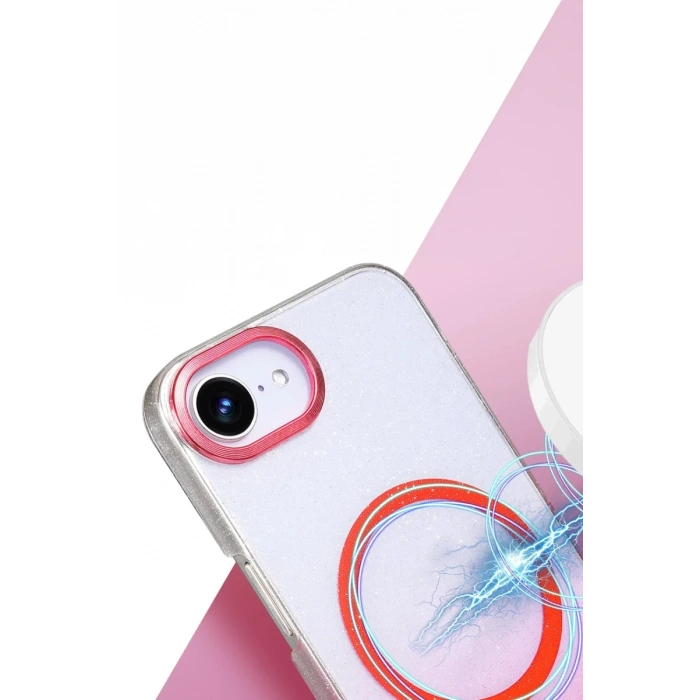 Hubrendy Bez Apple iPhone 16E Glossy Magsafe Kapak - Siyah