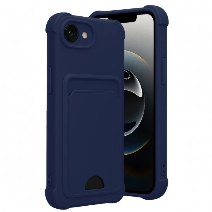 Hubrendy Bez Apple iPhone 16E Kelvin Kartvizitli Silikon - Lacivert