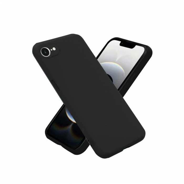 Hubrendy Bez Apple iPhone 16E Kılıf First Silikon - Siyah