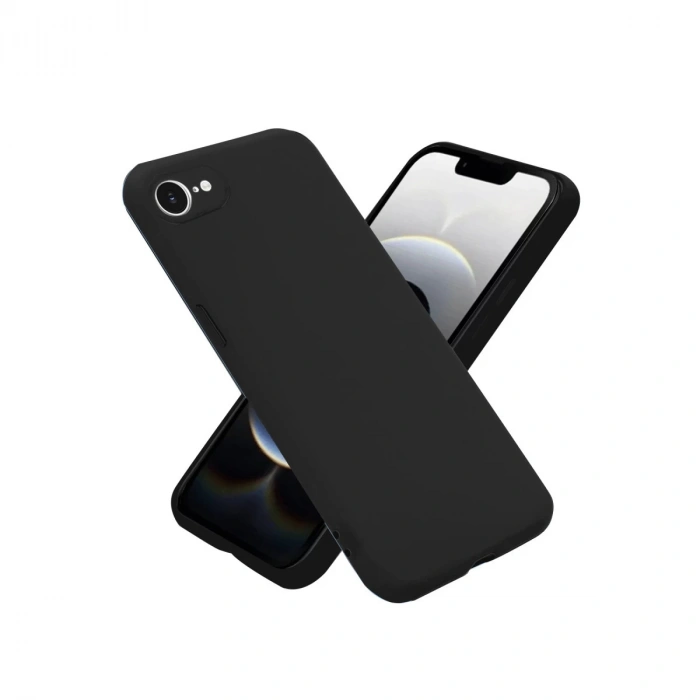 Hubrendy Bez Apple iPhone 16E Kılıf First Silikon - Siyah