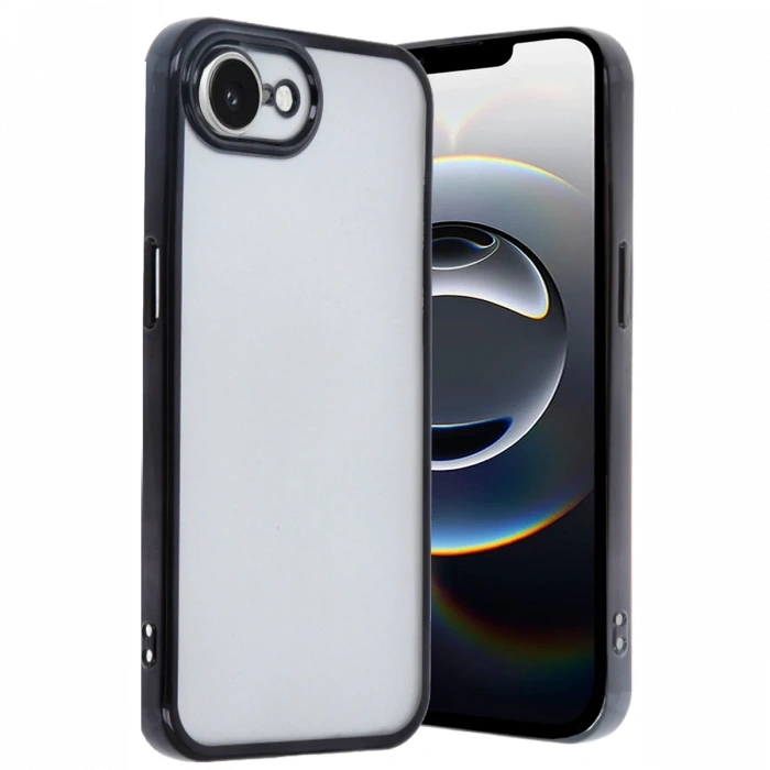Hubrendy Bez Apple iPhone 16E Kılıf Lensli Silikon - Siyah