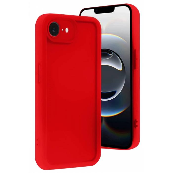 Hubrendy Bez Apple iPhone 16E Kılıf Viera Silikon - Kırmızı