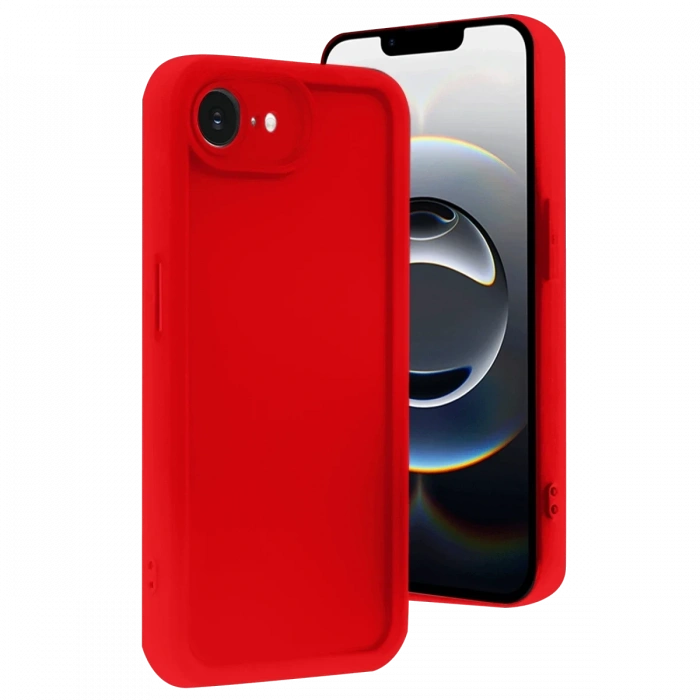 Hubrendy Bez Apple iPhone 16E Kılıf Viera Silikon - Kırmızı
