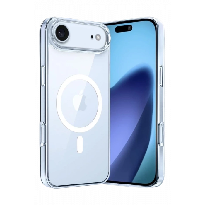 Hubrendy Bez Apple iPhone 17 Air Combo Sert Şeffaf Magsafe Kapak - Şeffaf