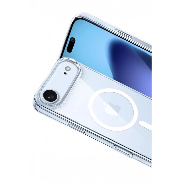 Hubrendy Bez Apple iPhone 17 Air Combo Sert Şeffaf Magsafe Kapak - Şeffaf