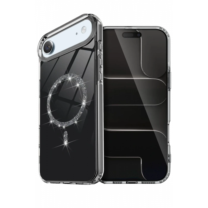 Hubrendy Bez Apple iPhone 17 Air Live Diamond Magsafe Kapak - Siyah