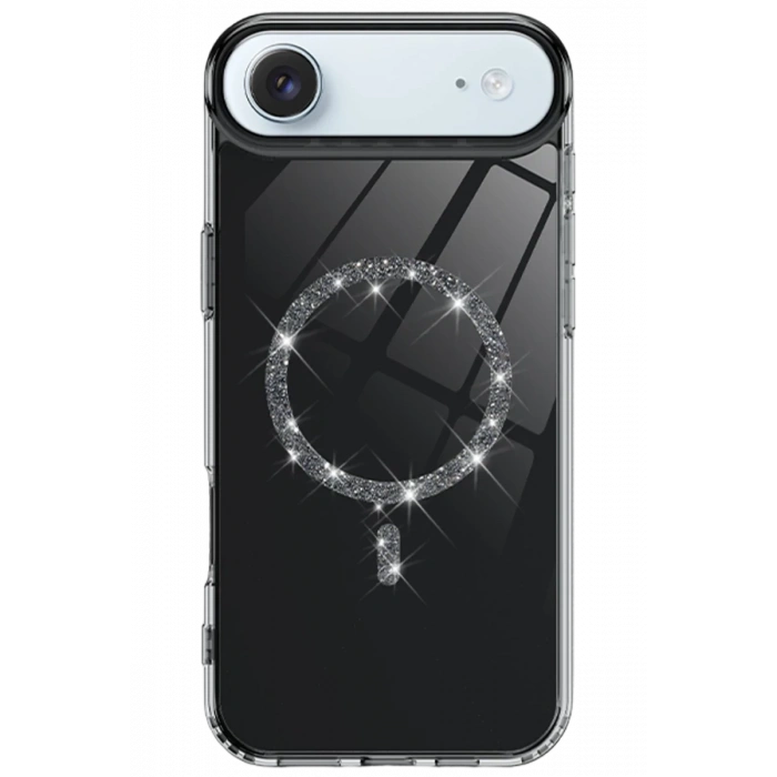 Hubrendy Bez Apple iPhone 17 Air Live Diamond Magsafe Kapak - Siyah