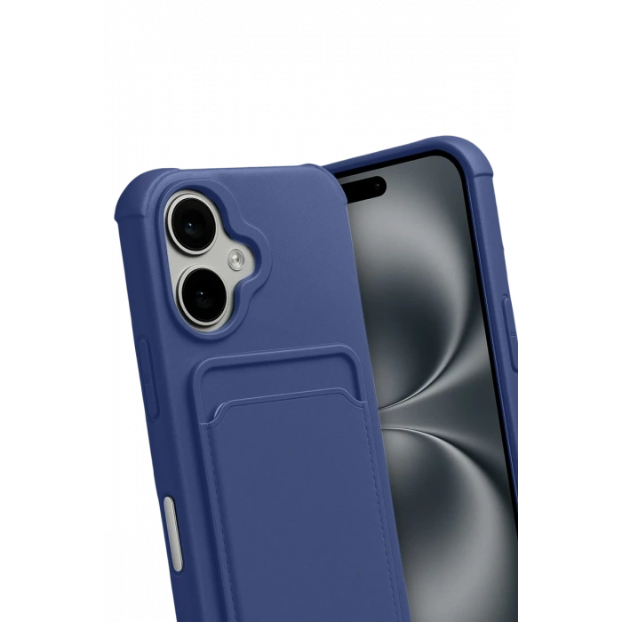 Hubrendy Bez Apple iPhone 17 Kelvin Kartvizitli Silikon - Lacivert