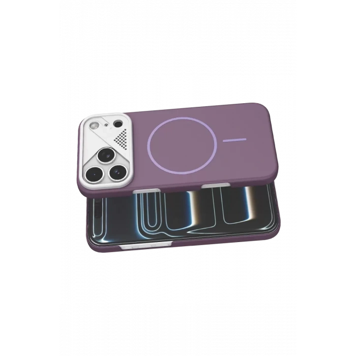 Hubrendy Bez Joko Apple iPhone 17 Pro Export Magsafe Kapak - Mor