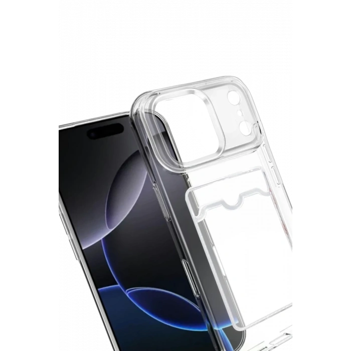 Hubrendy Bez Apple iPhone 17 Pro Kart Şeffaf Silikon - Şeffaf