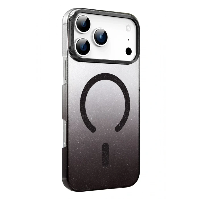 Hubrendy Bez Apple iPhone 17 Pro Max Glossy Magsafe Kapak - Siyah