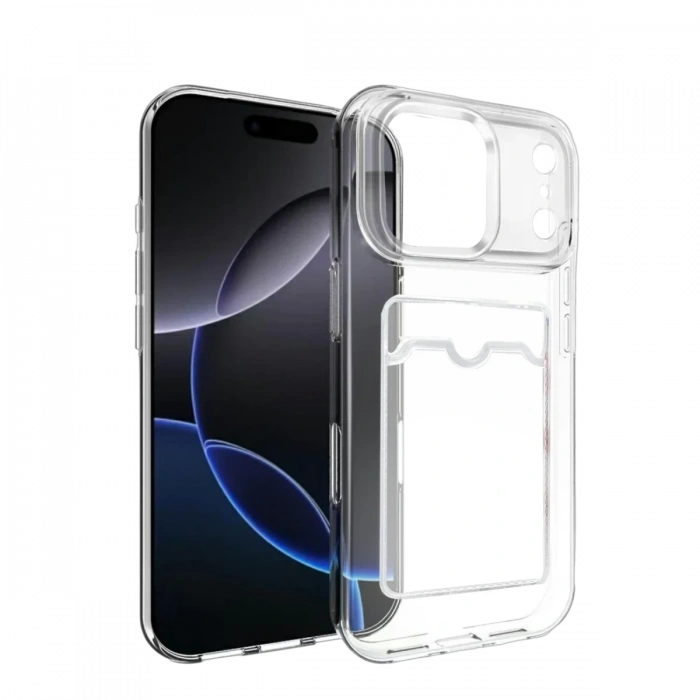 Hubrendy Bez Apple iPhone 17 Pro Max Kart Şeffaf Silikon - Şeffaf