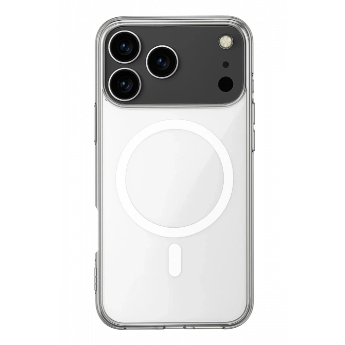 Hubrendy Bez Apple iPhone 17 Pro Max Kılıf Magneticsafe Şeffaf Silikon - Şeffaf