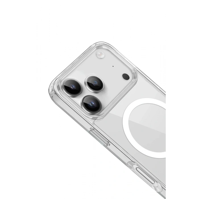 Hubrendy Bez Apple iPhone 17 Pro Max Kılıf Pc Real Magsafe Kapak - Şeffaf