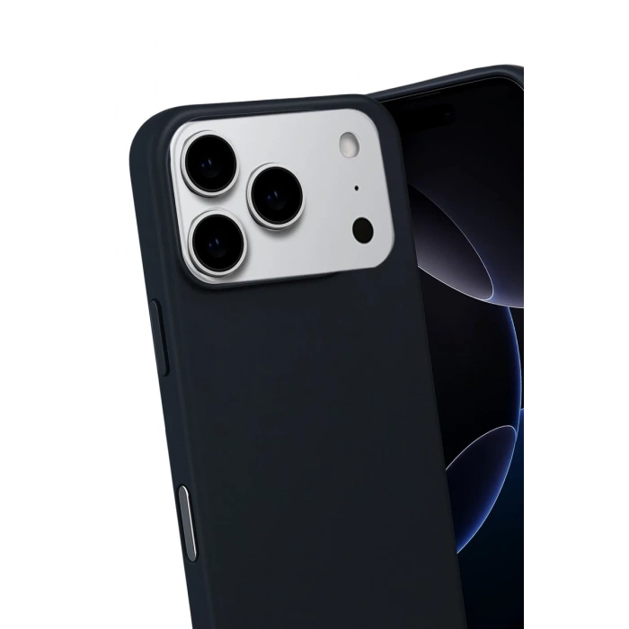 Hubrendy Bez Apple iPhone 17 Pro Max Nano içi Kadife Silikon - Siyah