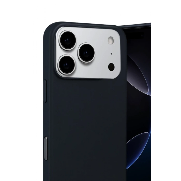 Hubrendy Bez Apple iPhone 17 Pro Max Nano içi Kadife Silikon - Siyah