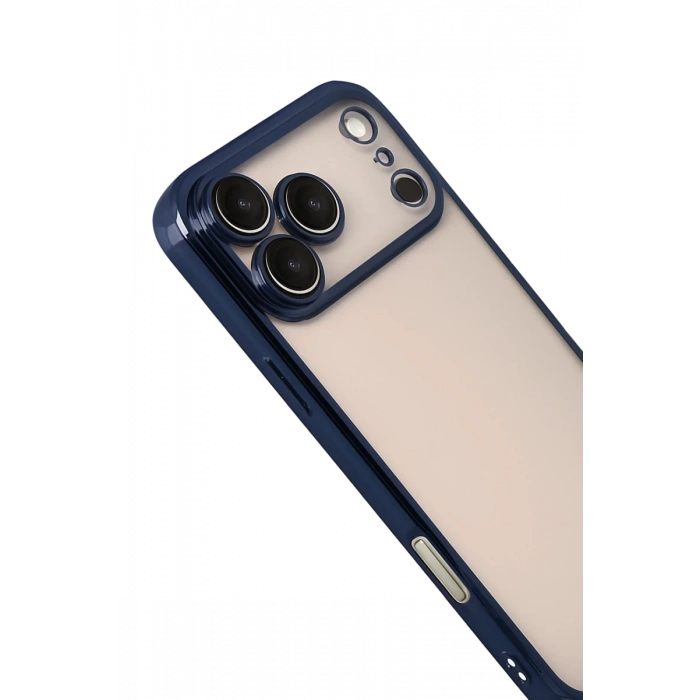 Hubrendy Bez Apple iPhone 17 Pro Lensli Silikon - Lacivert