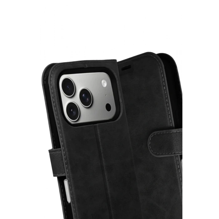 Hubrendy Bez Apple iPhone 17 Pro Trend S Plus Kapaklı Kılıf - Siyah