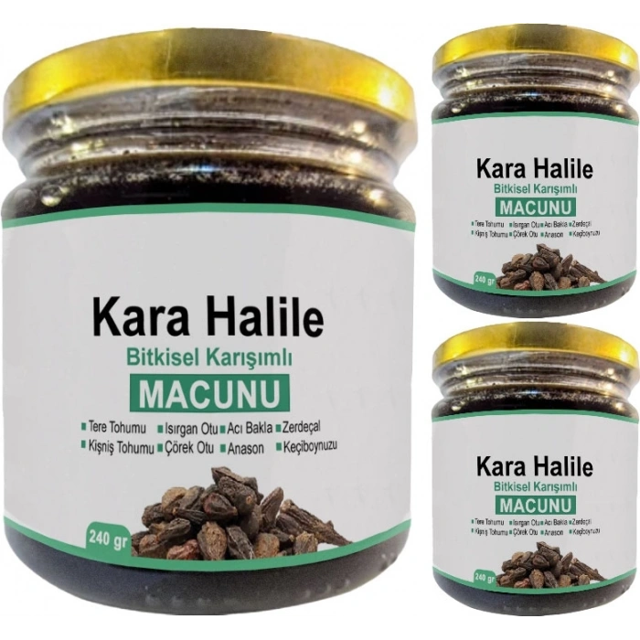 Hubrendy Bez Kara Halile 3 Adet Bitkisel Karışımlı Terminalia Chebula Macunu 240 gr