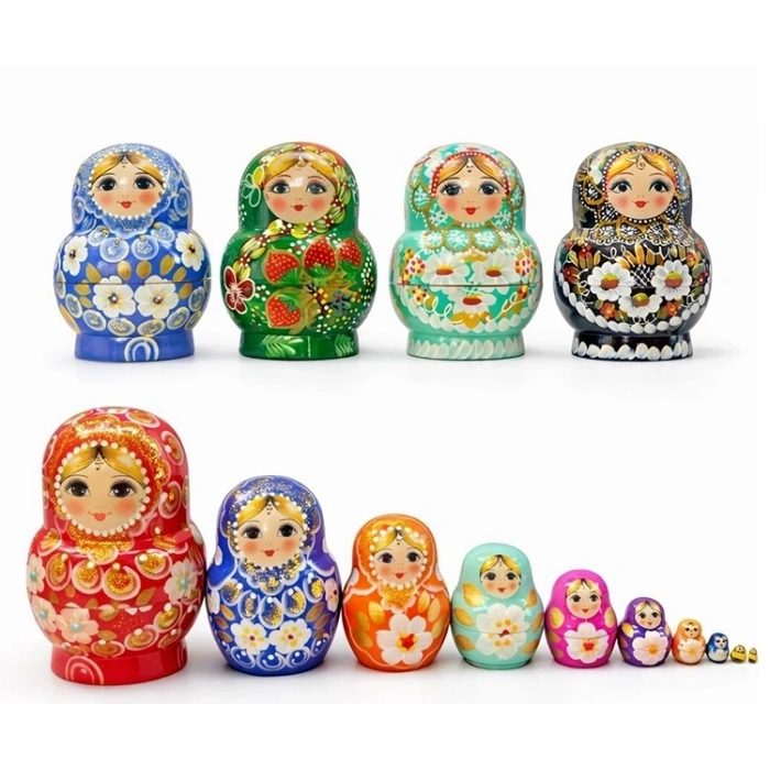 Hubrendy Kargo 10lu Ahşap Matruşka Seti Alk5380