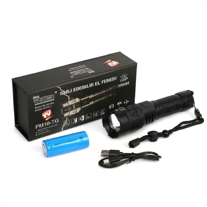 Hubrendy Kargo 3000 Lümen Güçlü El Feneri  Wt-604