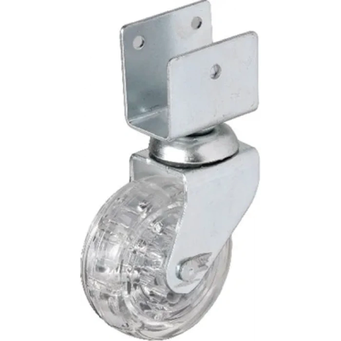 Hubrendy Kargo 328 - 50x20 Mm Şeffaf Makaralı Kısa U Tablalı Teker 4 Adet