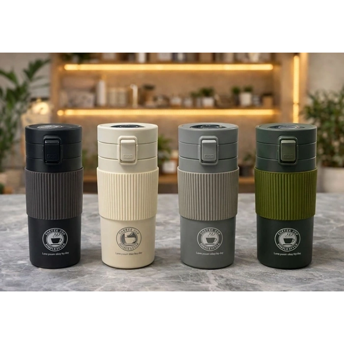 Hubrendy Kargo 350 Ml Paslanmaz Çelik Termos Dereceli Mug - Sızdırmaz Kapaklı Çift Katmanlı Dereceli Termos  Alk4626