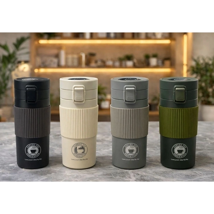Hubrendy Kargo 500 Ml Paslanmaz Çelik Termos Dereceli Mug - Sızdırmaz Kapaklı Çift Katmanlı Dereceli Termos  Alk4627