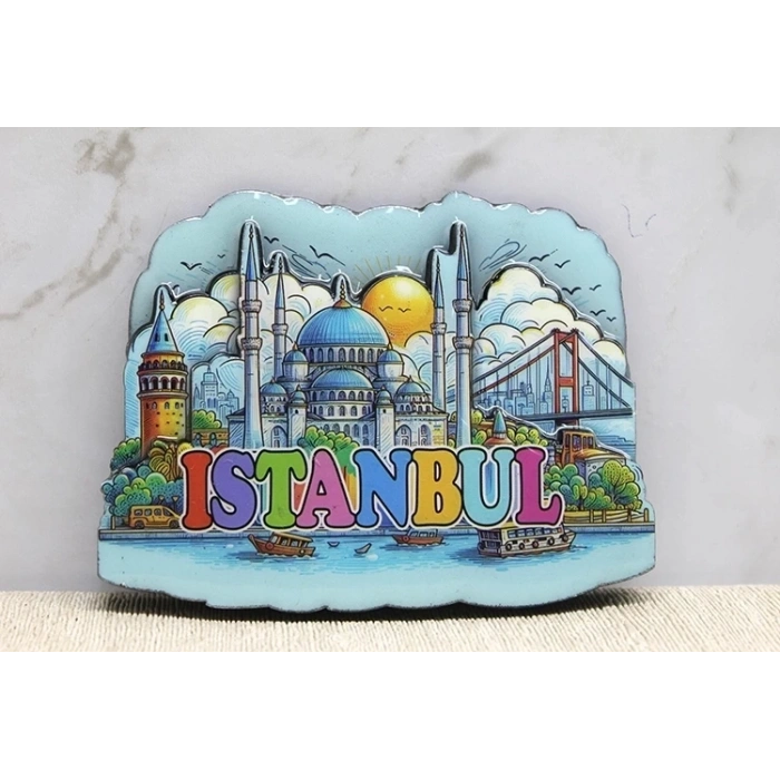 Hubrendy Kargo Ahşap İstanbul Temalı Magnet Alk4360