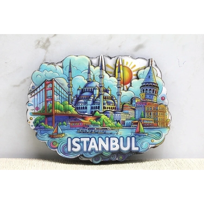 Hubrendy Kargo Ahşap İstanbul Temalı Magnet Alk4361