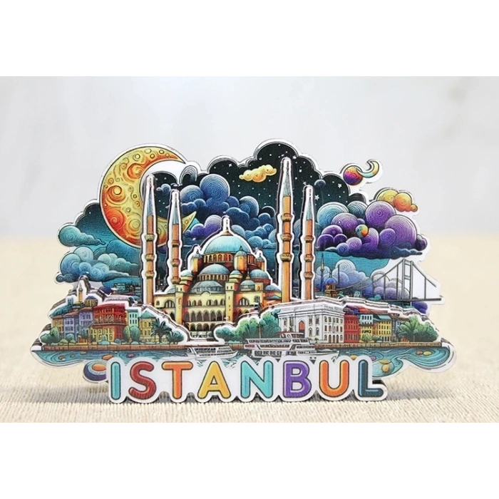 Hubrendy Kargo Ahşap İstanbul Temalı Magnet Alk4599