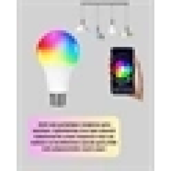 Hubrendy Kargo Akıllı 9w Rgbw Led Ampul, Tasaruflu Romantik Işıklı