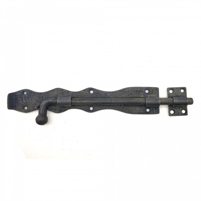 Hubrendy Kargo Antika Tarz Dekoratif Pirinç Dövme Kapı Sürgüsü - 25cm, Oksit