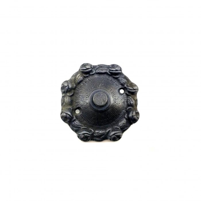 Hubrendy Kargo Antika Tarz Dekoratif Pirinç Güllü Kapı Zili - 75mm, Oksit