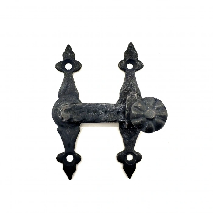 Hubrendy Kargo Antika Tarz Dekoratif Pirinç Kapı, Pencere Mandalı - 82x65 Mm, Oksit