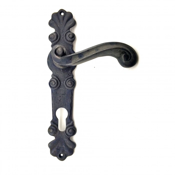 Hubrendy Kargo Antika Tarz Dekoratif Pirinç Okyanus Oda Kapı Kolu - 230x46 Mm, Oksit