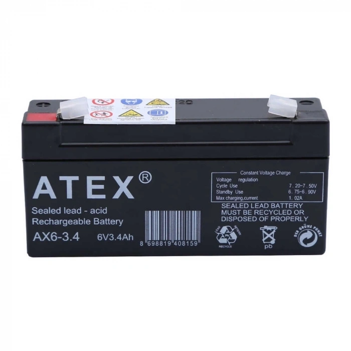 Hubrendy Kargo Atex Ax6-3.4 6v 3.4ah Yatay Akü